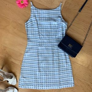 Shift Sheath Dress Checkered Plaid